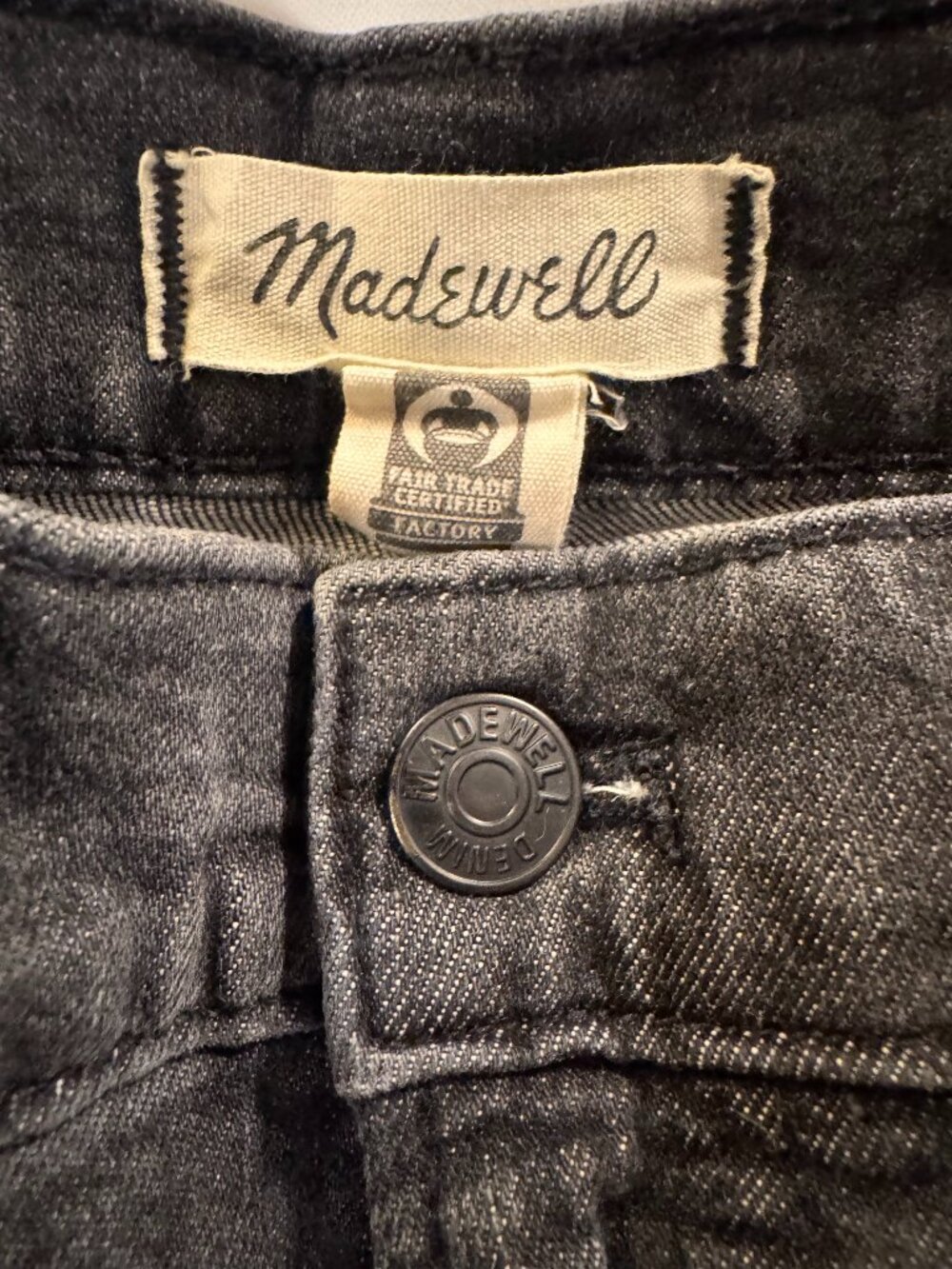 Madewell The Perfect Vintage Crop Jean Sumner Wash Faded Black High Rise Size 30